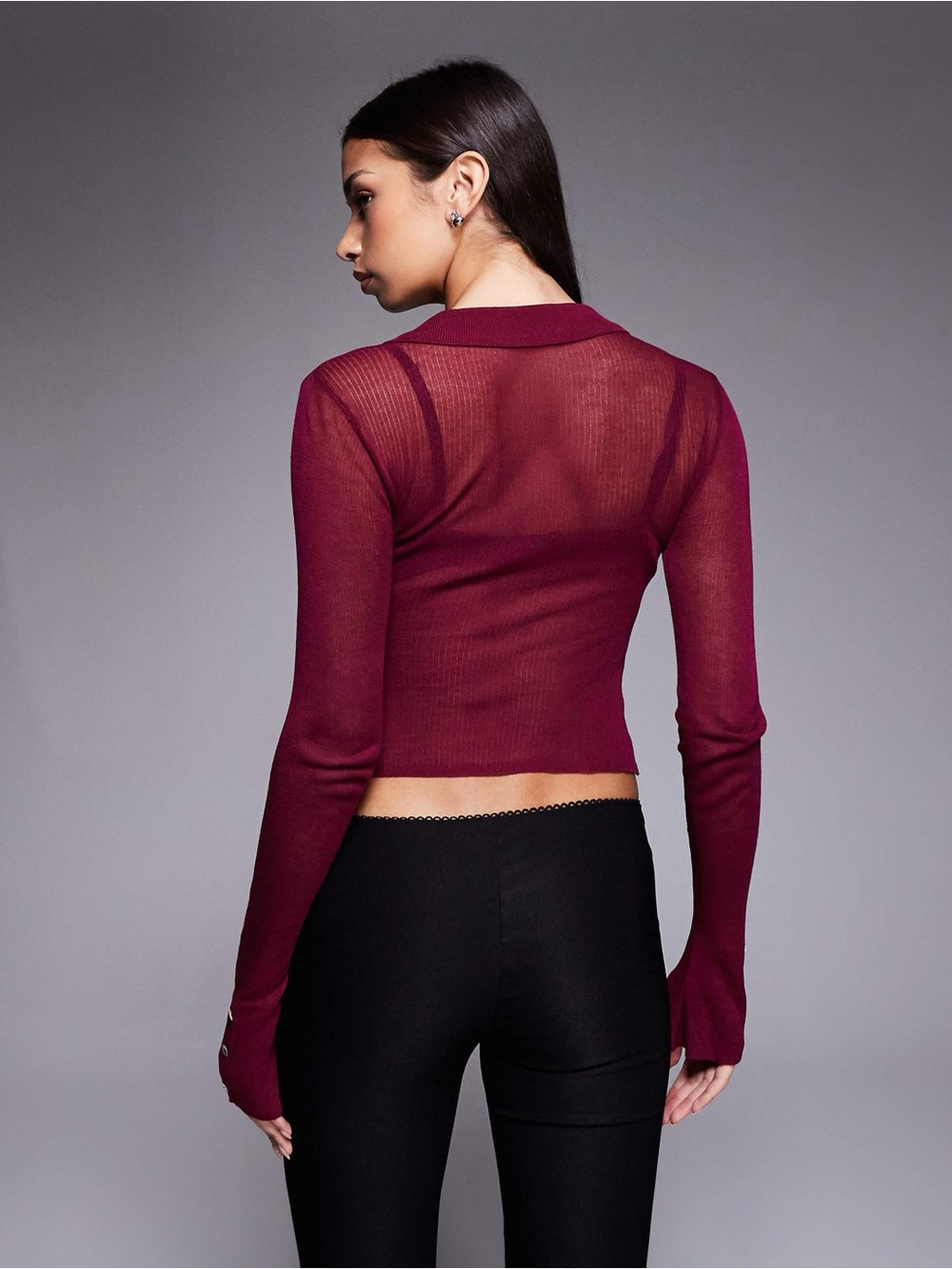 I.Am.Gia Davina Top in Burgundy Sz XS NWT Small Flaw - Picture 3 of 8